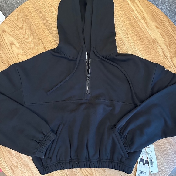 ALO Yoga Tops - All Yoga Stadium Half Zip Hoodie (Black)